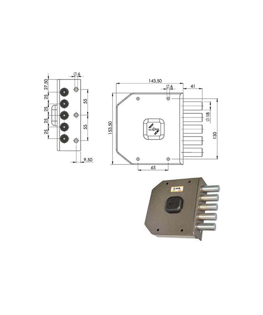 SERRATURA SIC.SEMPLICE DX DM             G411 MOIA