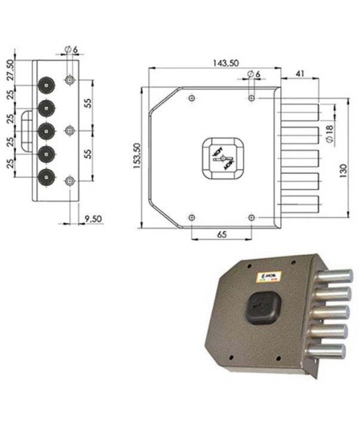 SERRATURA SIC.SEMPLICE DX DM             G411 MOIA