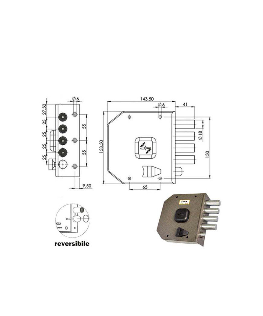 SERRATURA SIC.SEMPLICE DX DM             G412 MOIA