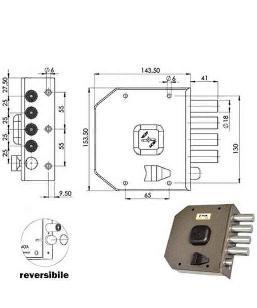 SERRATURA SIC.SEMPLICE DX DM             G412 MOIA