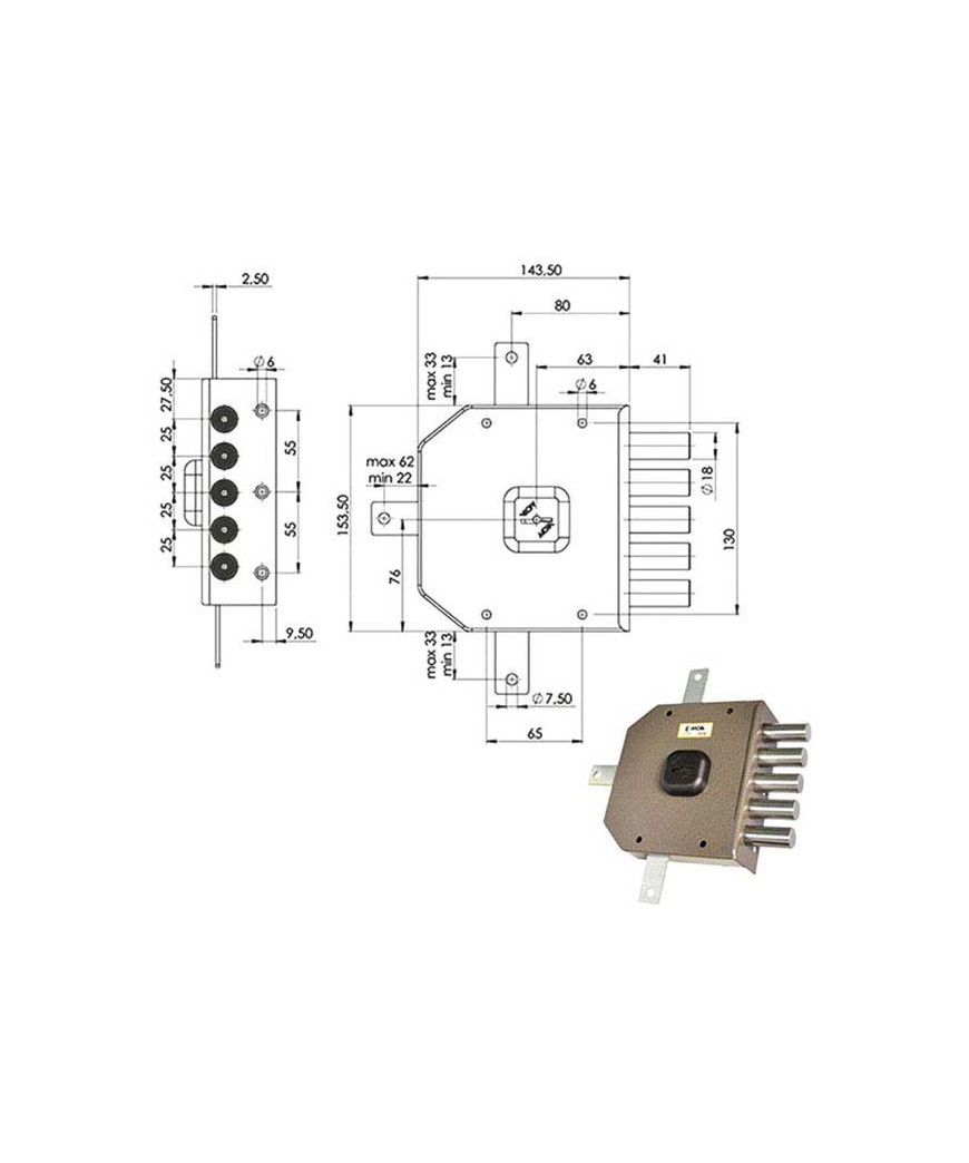 SERRATURA SIC.QUINTUPL.DX DM             G415 MOIA