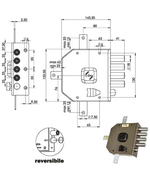 SERRATURA SIC.QUINTUPL.SX DM             G416 MOIA