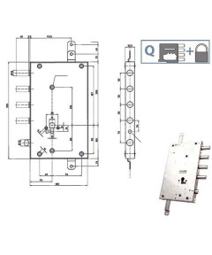 SERRATURA SIC.TRIPLICE DX SCR  70    85461 MOTTURA