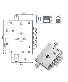 SERRATURA SIC.TRIPLICE DX            89845 MOTTURA