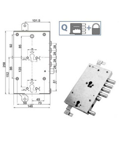 SERRATURA SIC.TRIPLICE DX            89845 MOTTURA