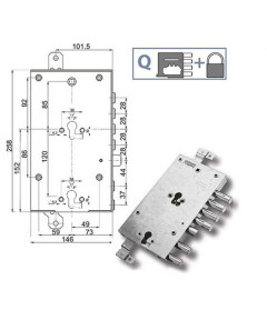 SERRATURA SIC.TRIPLICE DX            89845 MOTTURA