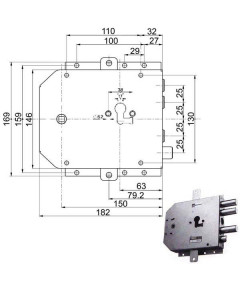 SERRATURA SIC.TRIPLICE DX            89855 MOTTURA