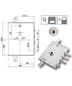 SERRATURA SIC.TRIPLICE SX            89857 MOTTURA