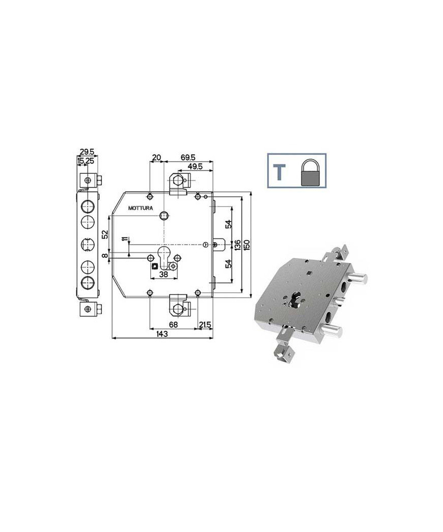 SERRATURA SIC.TRIPLICE               89E30 MOTTURA