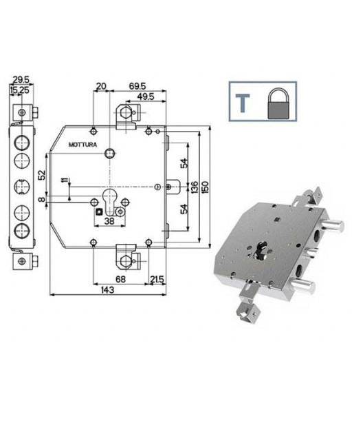 SERRATURA SIC.TRIPLICE               89E30 MOTTURA