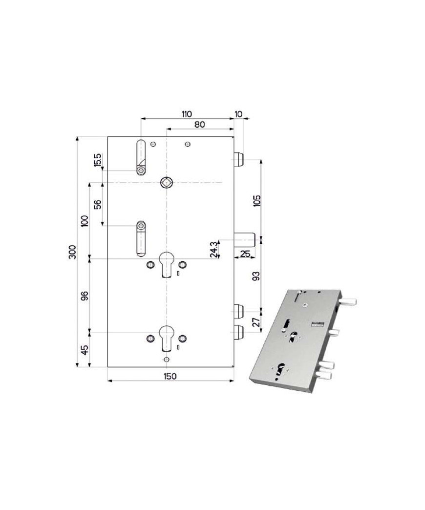 SERRATURA SIC.TRIPLICE DX            89F30 MOTTURA