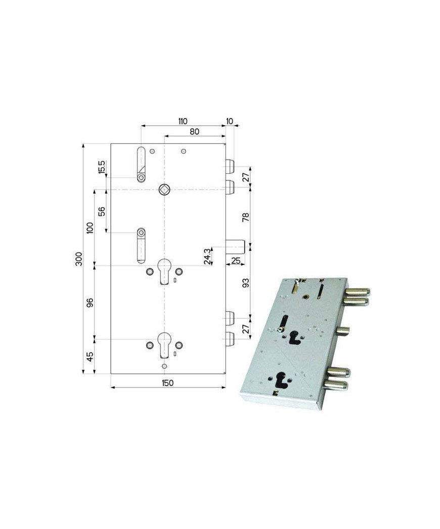 SERRATURA SIC.TRIPLICE DX            89F31 MOTTURA