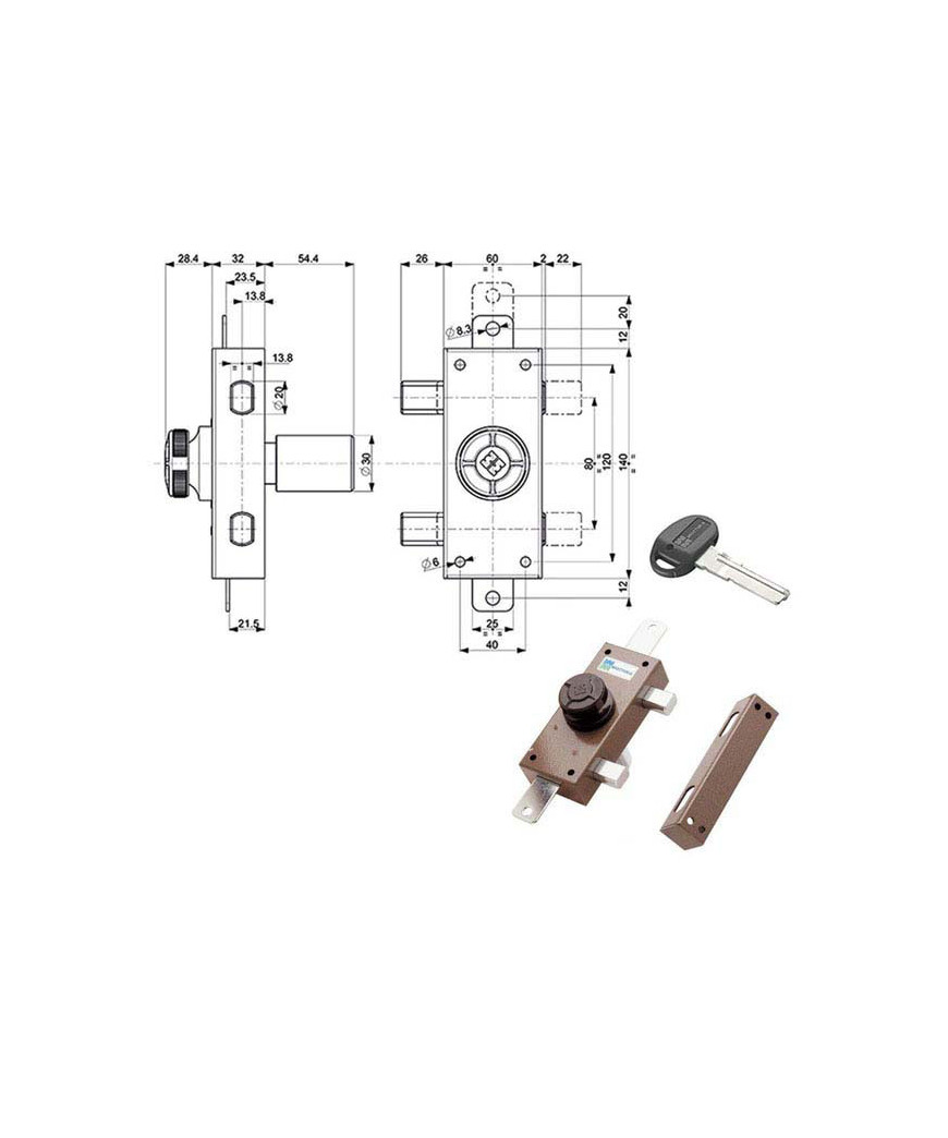 SERRATURA FERROGLIETTO TRIPLICE 30   34329 MOTTURA