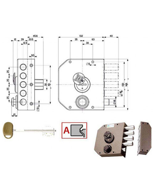 SERRATURA SIC.SEMPLICE DX DM         20510 MOTTURA