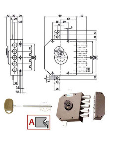 SERRATURA SIC.TRIPLICE DX DM         20520 MOTTURA