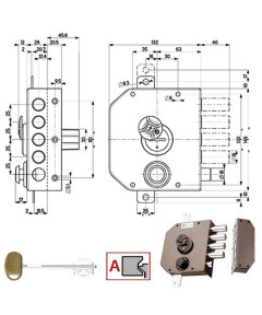 SERRATURA SIC.TRIPLICE DX DM SCROCCO 20530 MOTTURA