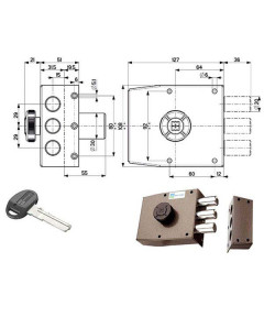 SERRATURA SIC.SEMPLICE DX POMPA      30401 MOTTURA