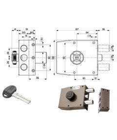 SERRATURA SIC.SEMPLICE DX POMPA      30411 MOTTURA