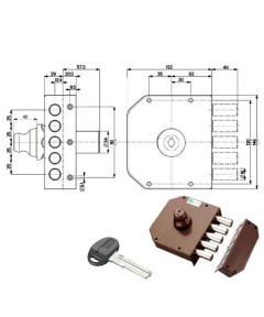 SERRATURA SIC.SEMPLICE DX POMPA      30602 MOTTURA