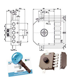 SERRATURA SIC.TRIPLICE DX POMPA      30621 MOTTURA