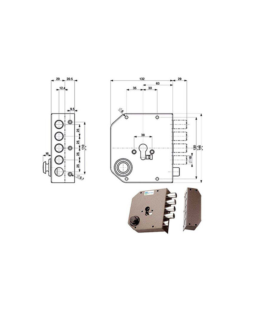 SERRATURA SIC.SEMPLICE DX            38610 MOTTURA