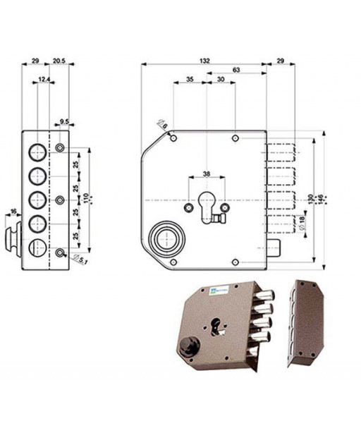 SERRATURA SIC.SEMPLICE DX            38610 MOTTURA