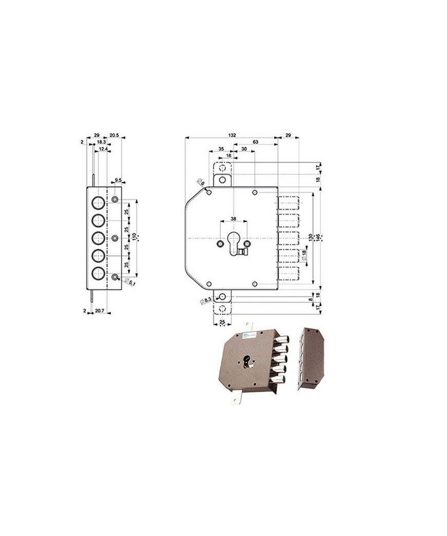 SERRATURA SIC.TRIPLICE DX            38620 MOTTURA