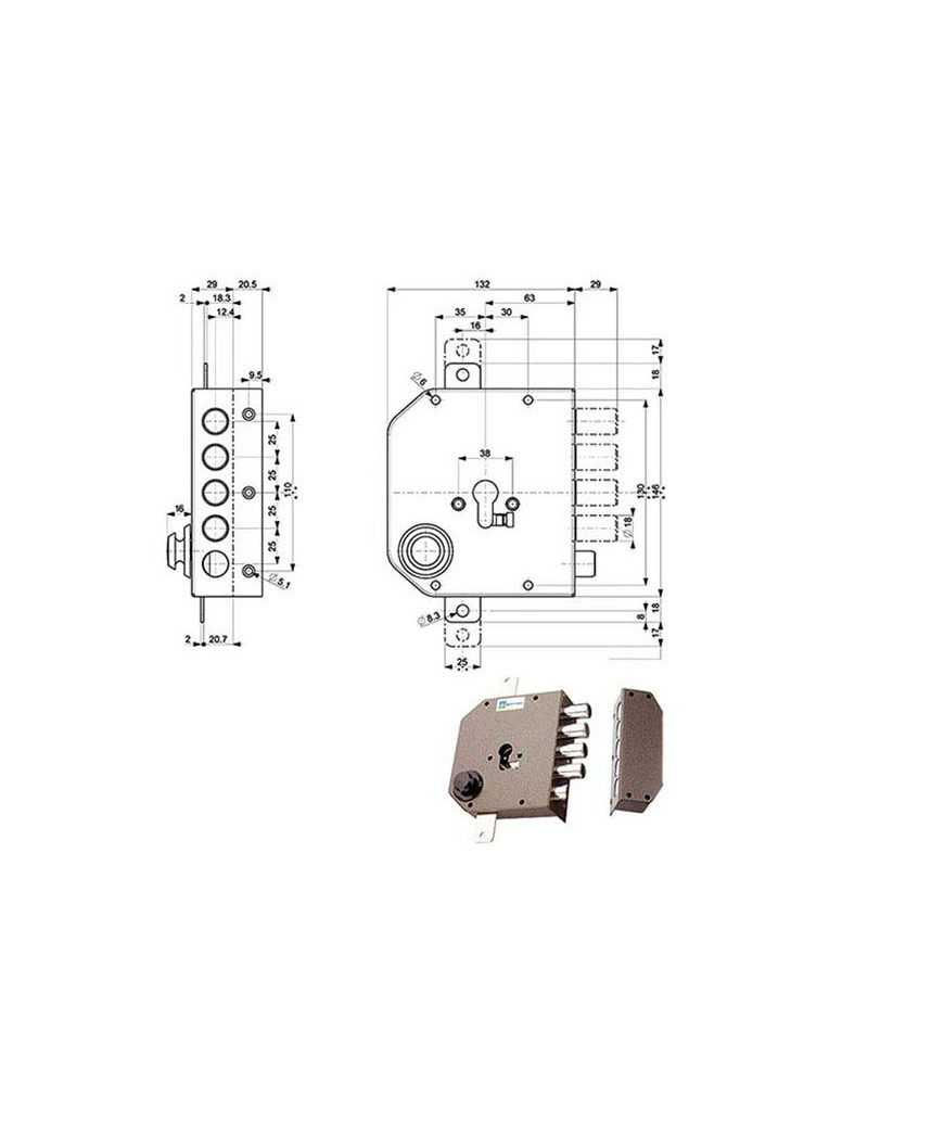 SERRATURA SIC.TRIPLICE DX SCROCCO    38630 MOTTURA