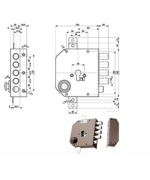 SERRATURA SIC.TRIPLICE DX SCROCCO    38630 MOTTURA