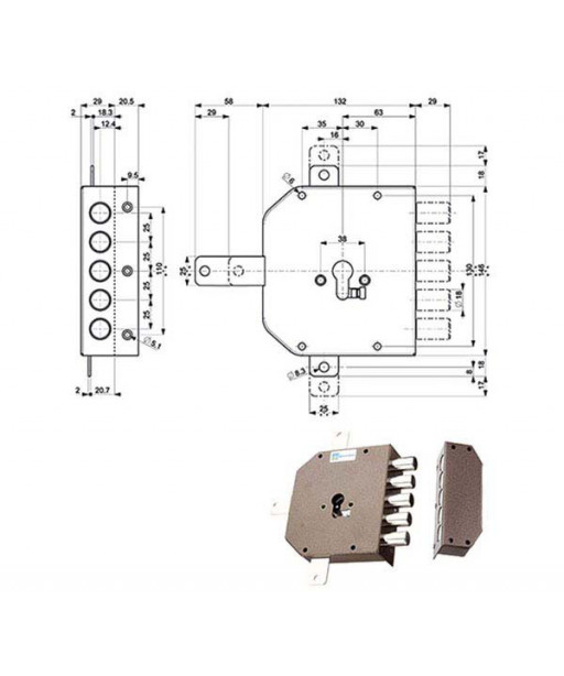 SERRATURA SIC.QUINTUPL.DX            38640 MOTTURA