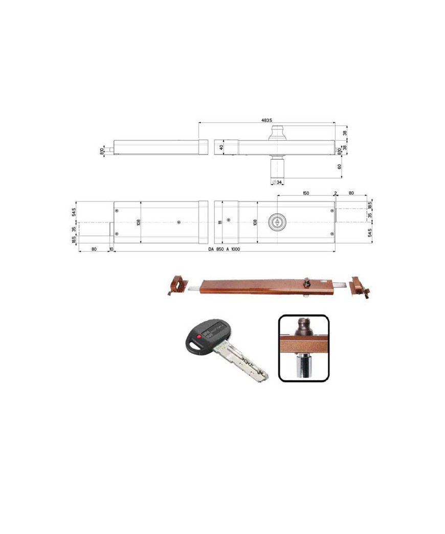 SERRATURA BASCULE SPRANGA POMPA DX   32910 MOTTURA