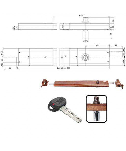 SERRATURA BASCULE SPRANGA POMPA DX   32910 MOTTURA