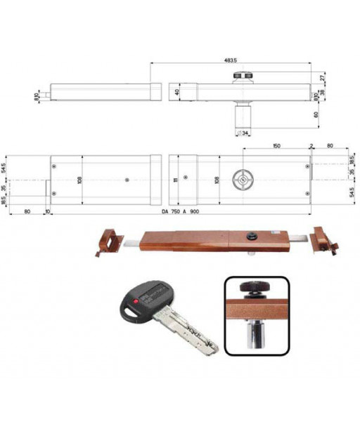 SERRATURA BASCULE SPRANGA POMPA DX   32926 MOTTURA