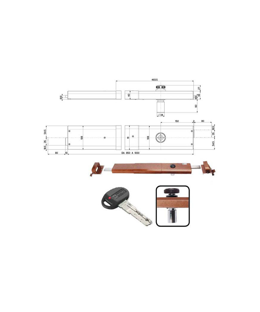 SERRATURA BASCULE SPRANGA POMPA DX   32931 MOTTURA