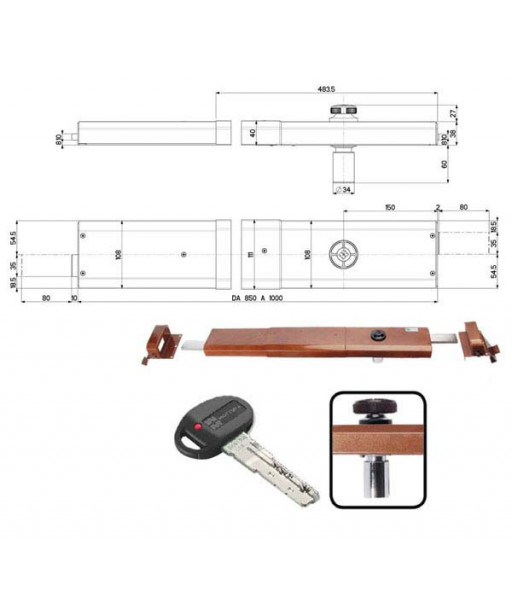 SERRATURA BASCULE SPRANGA POMPA DX   32931 MOTTURA