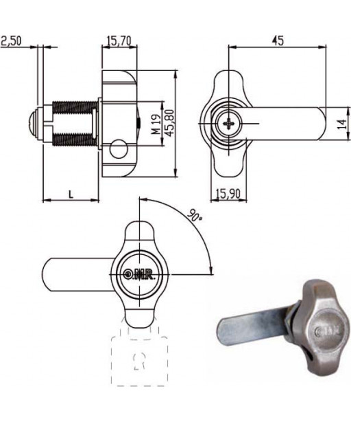 CILINDRO LEVETTA mm 28 DX               165644 OMR