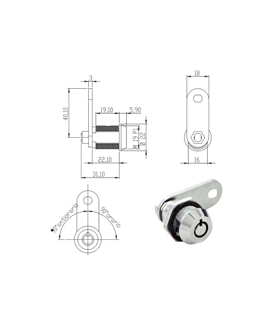 CILINDRO LEVETTA mm 22 TUBOLARE         100852 OMR