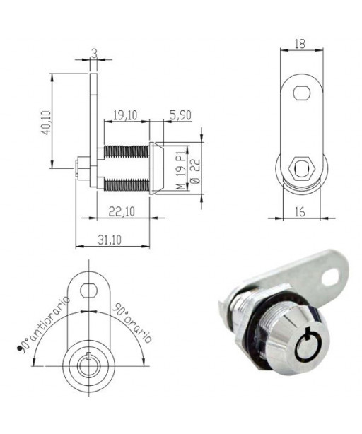 CILINDRO LEVETTA mm 22 TUBOLARE         100852 OMR