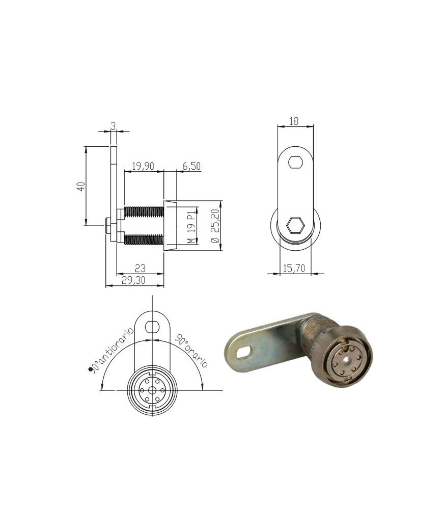 CILINDRO LEVETTA mm 22 JACK           100750KD OMR