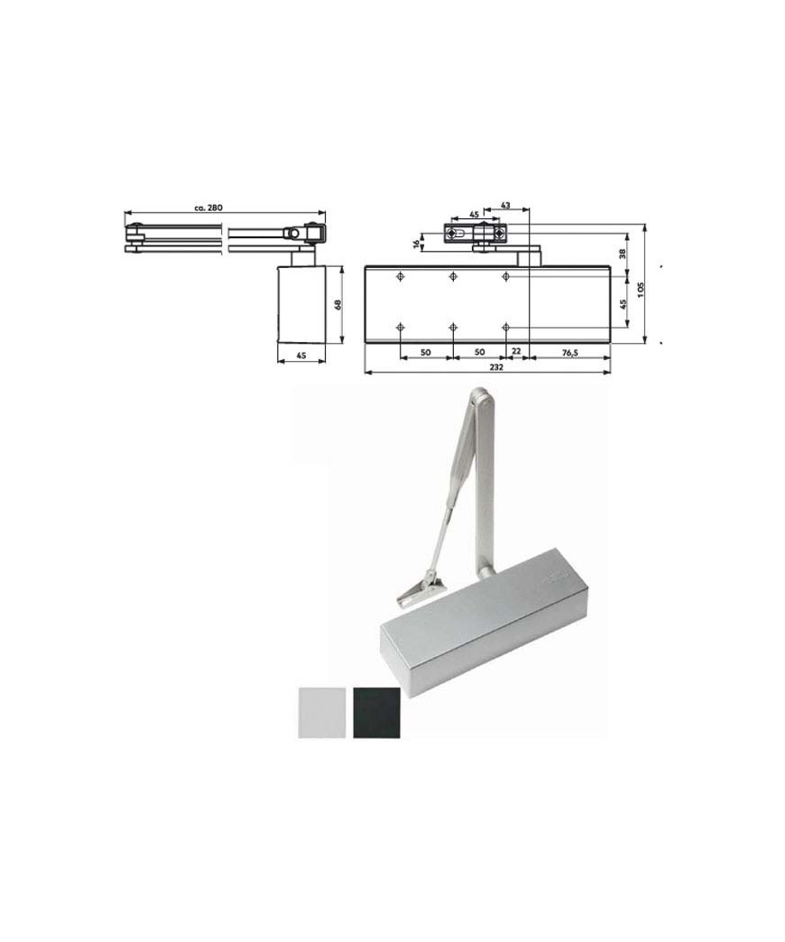 CHIUDIPORTA AERODINAMICO ARGENTO       TS 71 DORMA