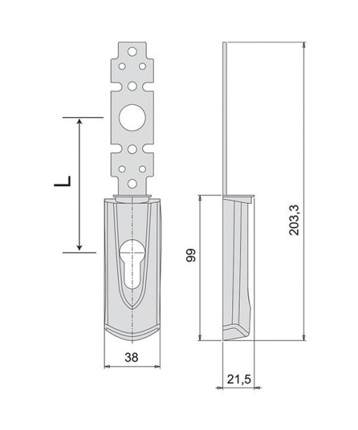 PLACCA ESTERNA MANIGLIONI CILINDRO 07176-61-0 CISA