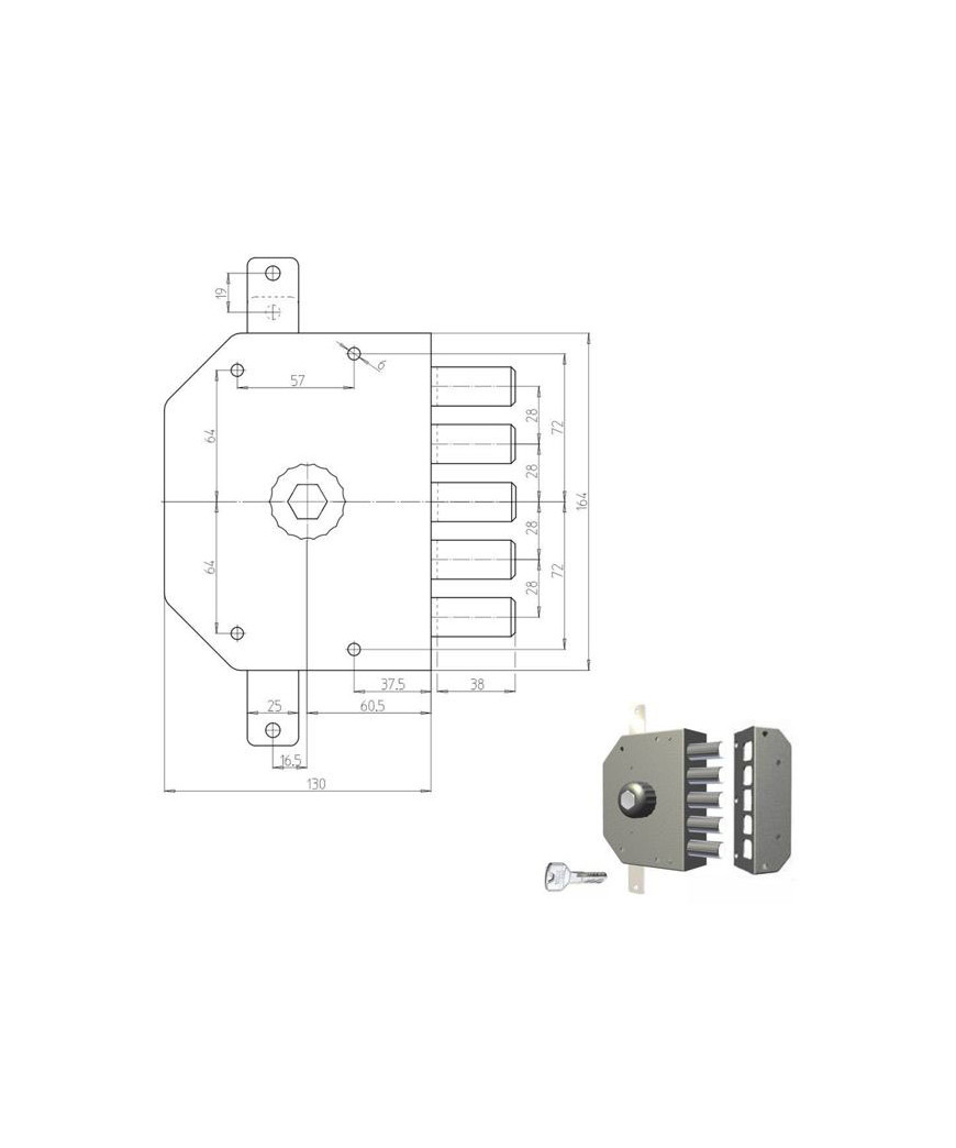 SERRATURA SIC.TRIPLICE DX POMPA           3200P CR